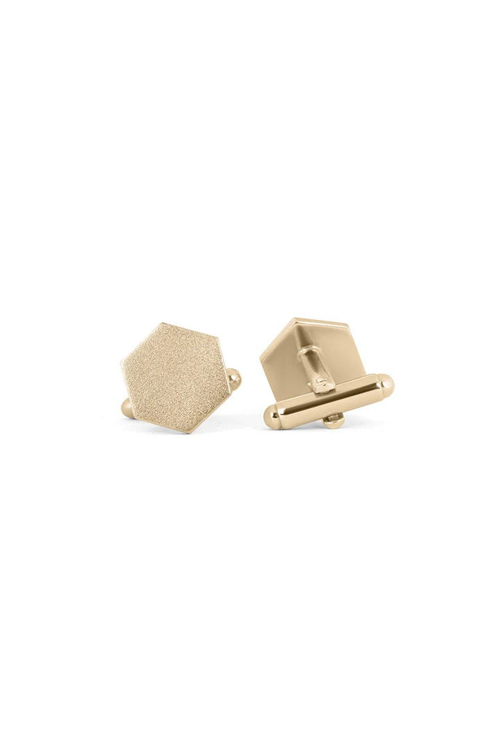 Classic Gold plated Hexagon Geometric Cufflinks