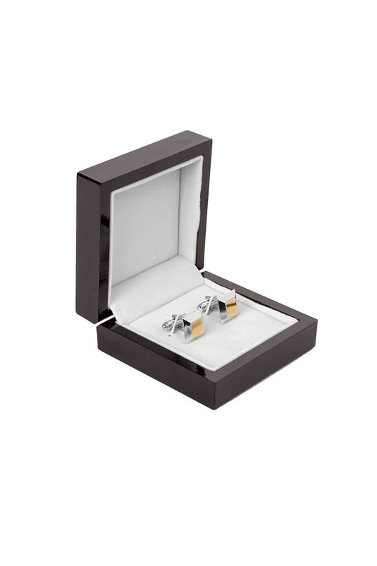 classic Silver & Gold plated Geometric Cufflinks
