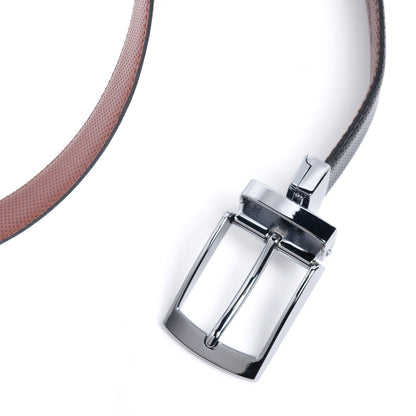 Men’s Reversible Perforated Leather Belt – Black & Brown