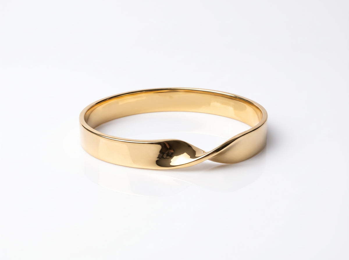 Minimalist Silver & Gold Plated Twisted Band Bangle for Women