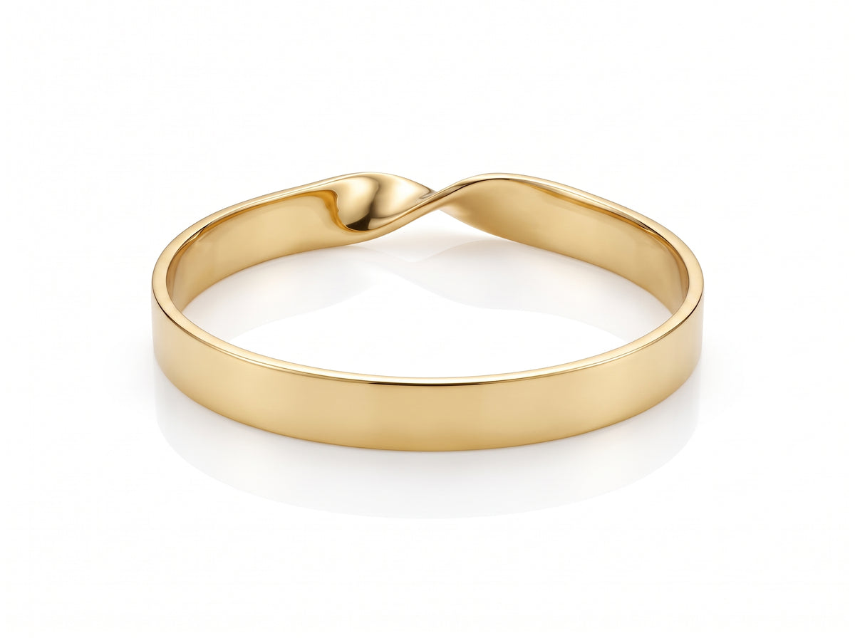 Minimalist Silver & Gold Plated Twisted Band Bangle for Women