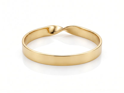 Minimalist Silver & Gold Plated Twisted Band Bangle for Women