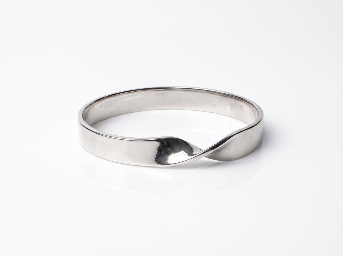 Minimalist Silver & Gold Plated Twisted Band Bangle for Women