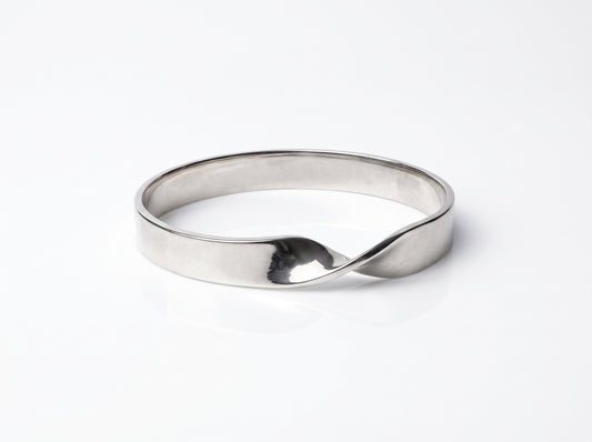 Minimalist Silver & Gold Plated Twisted Band Bangle for Women