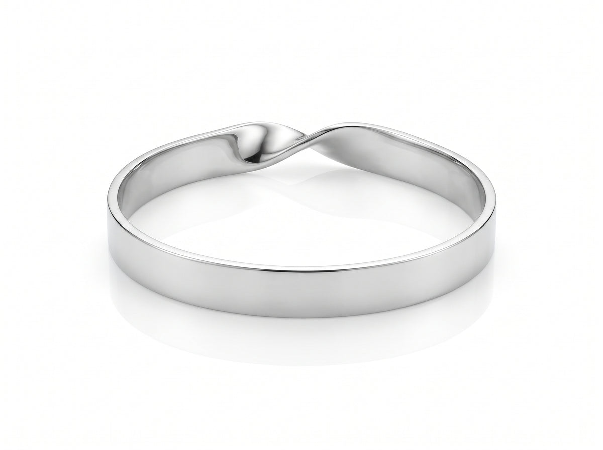 Minimalist Silver & Gold Plated Twisted Band Bangle for Women
