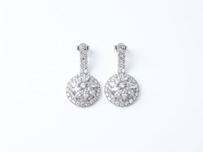 Sparkling Crystal Burst Circular Drop Earrings for Women