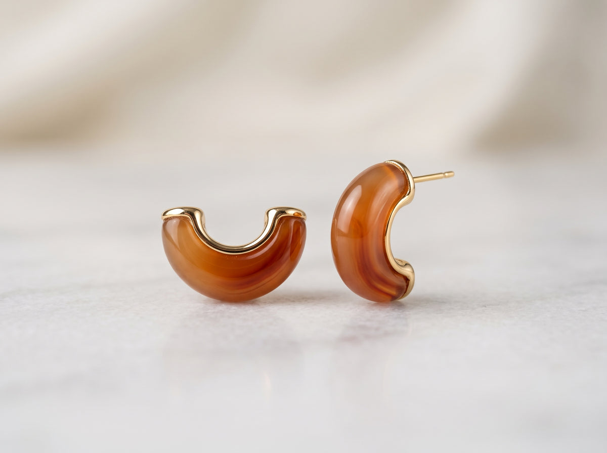 Multi-Color Stone Small Hoop Earrings