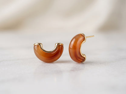 Multi-Color Stone Small Hoop Earrings