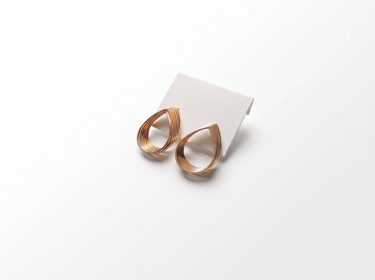 Multi-Strand Gold Layered Teardrop Earrings