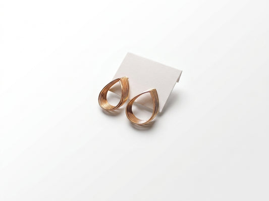 Multi-Strand Gold Layered Teardrop Earrings
