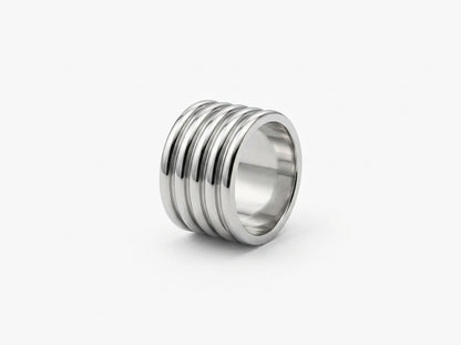 Silver Multi-Band Stacked Ring