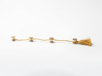 Gold-Plated Men's Kurta Buttons Set of 4 Tassel