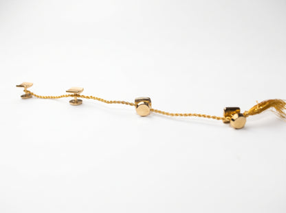 Gold-Plated Men's Kurta Buttons Set of 4 Tassel