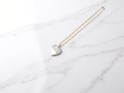 Mother of Pearl Heart Pendant – Gold & Silver