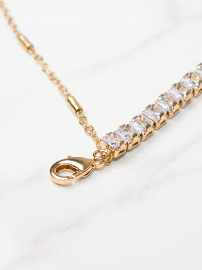 Gold Plated Layered Cubic Zirconia Tennis Bracelet