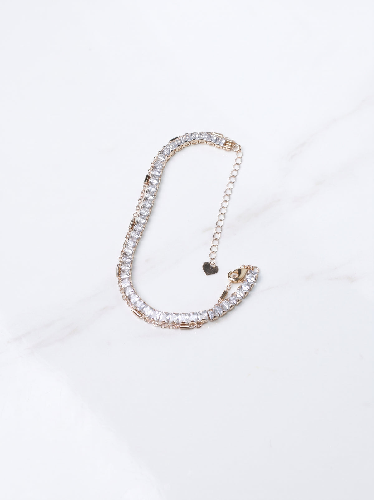 Gold Plated Layered Cubic Zirconia Tennis Bracelet