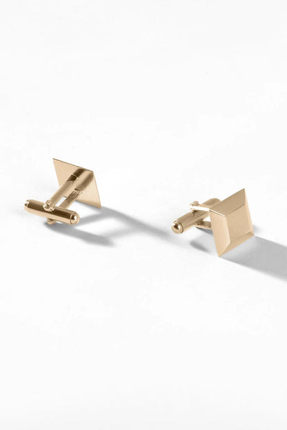 signature classic Gold plated Pyramid Geometric Cufflinks