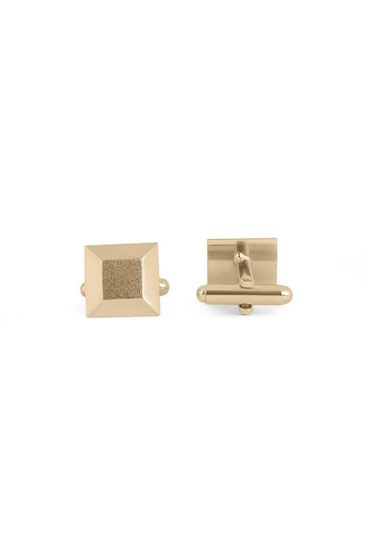 signature classic Gold plated Pyramid Geometric Cufflinks
