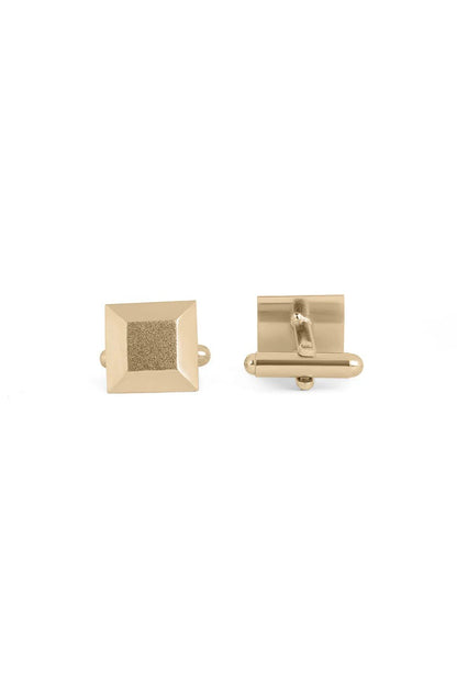 signature classic Gold plated Pyramid Geometric Cufflinks