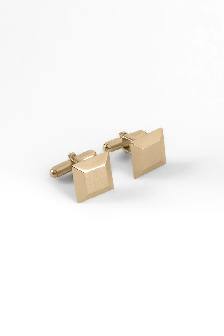 signature classic Gold plated Pyramid Geometric Cufflinks
