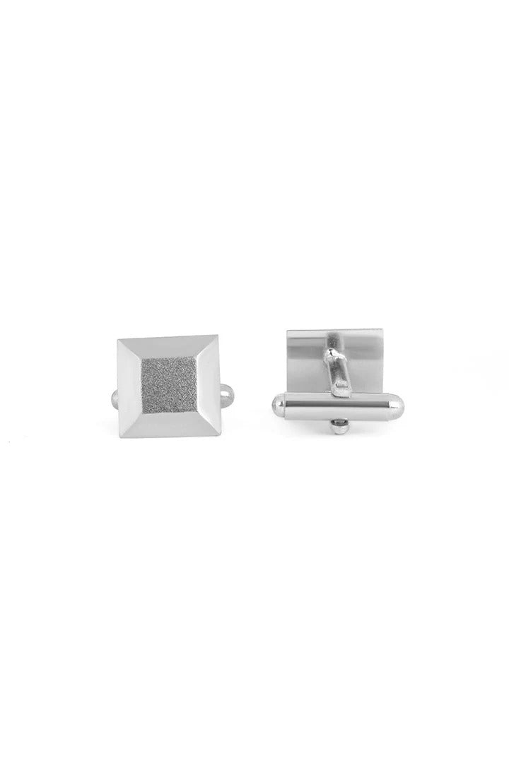 Signature Classic Geometric Pyramid Silver-Plated Cufflinks