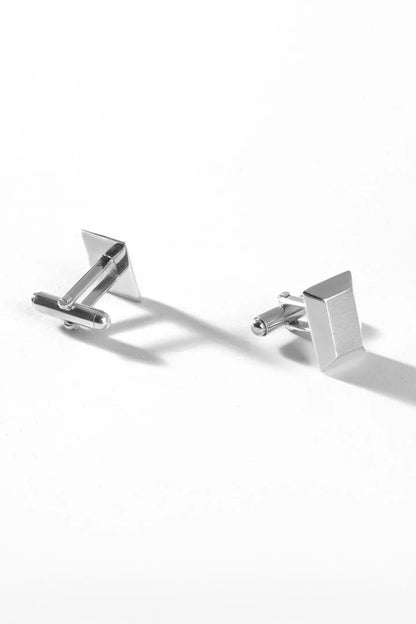 Signature Classic Silver Plated Geometric Cufflinks