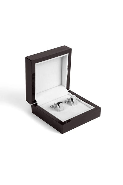 Signature Classic Silver Plated Geometric Cufflinks