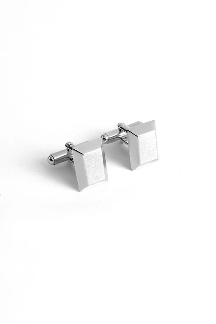 Signature Classic Silver Plated Geometric Cufflinks