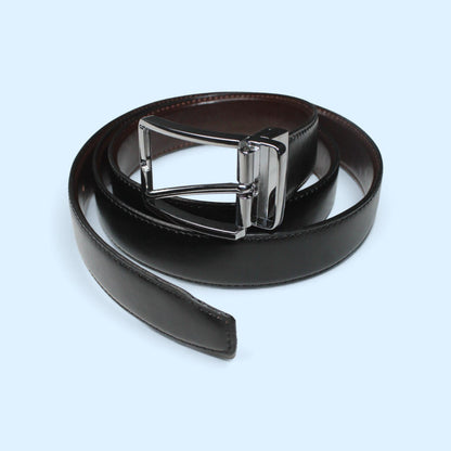 Premium Genuine Leather Reversible Belt – Black & Brown