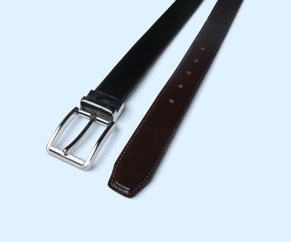 Premium Genuine Leather Reversible Belt – Black & Brown