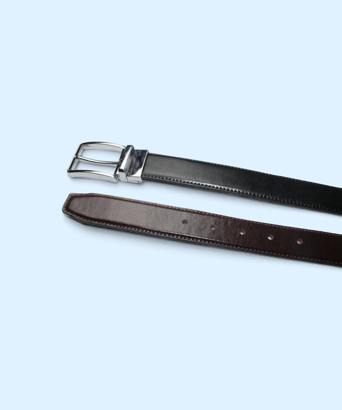 Premium Genuine Leather Reversible Belt – Black & Brown